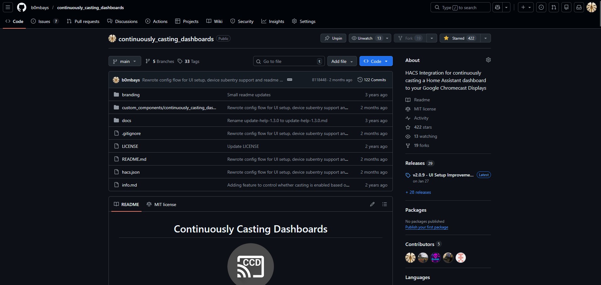 Continuously Casting Dashboards screenshot