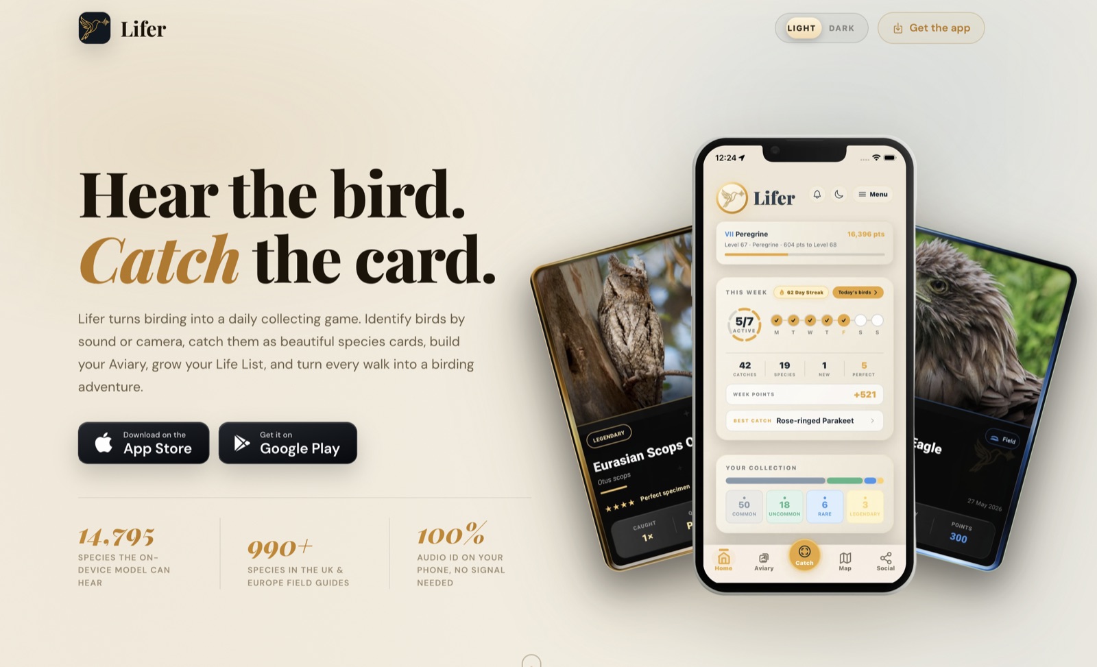 Lifer bird identification app website screenshot