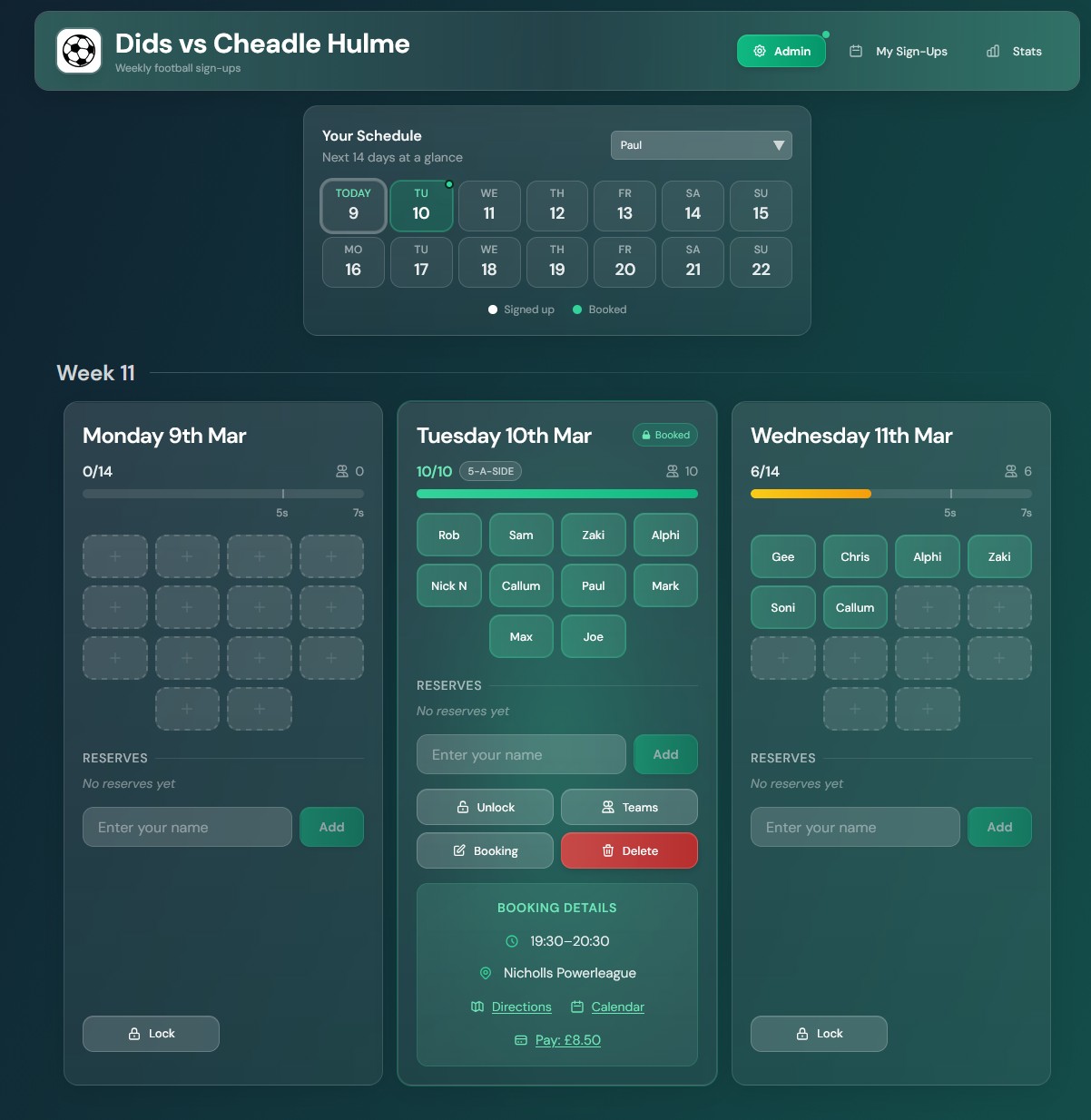 MCR Footy website screenshot